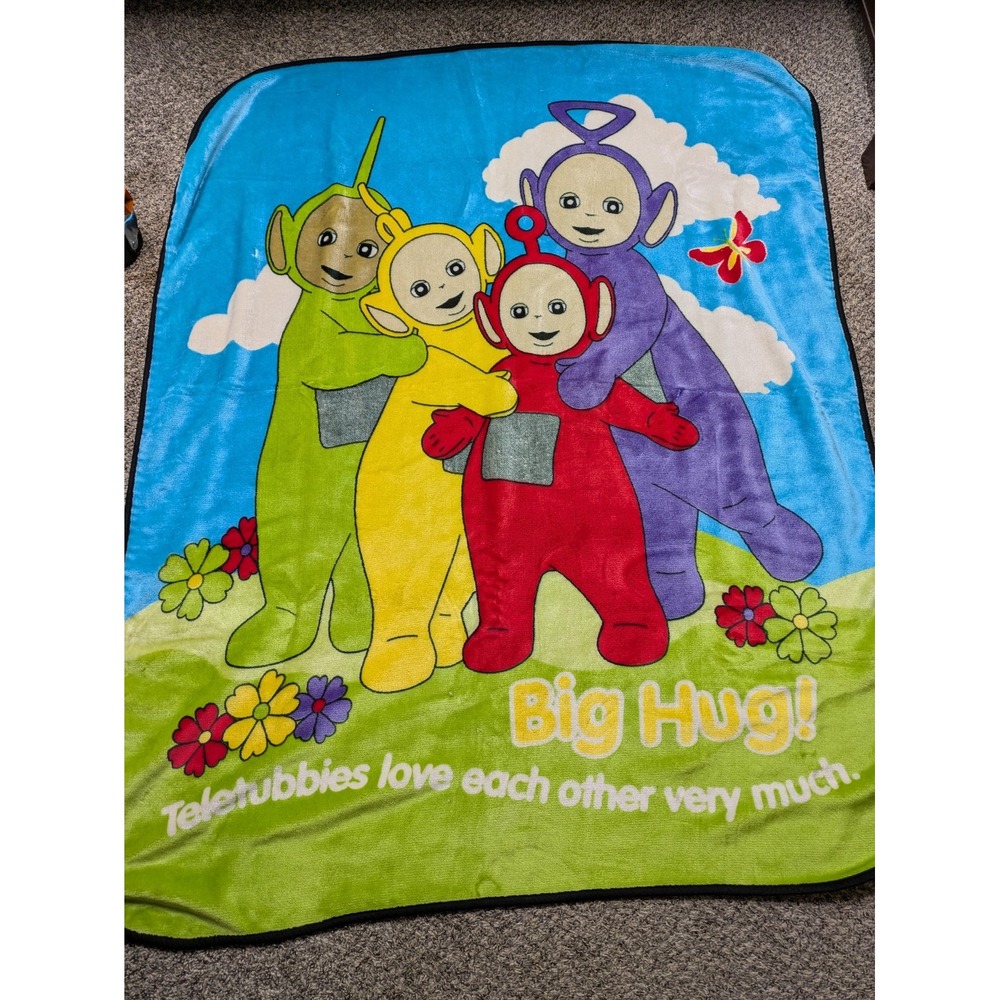 Teletubbies Fleece Throw Blanket 60x48 Big Hug Kids Multicolor Character Cartoon